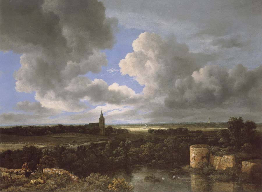 A Landscape with a Ruined Castle and a Church